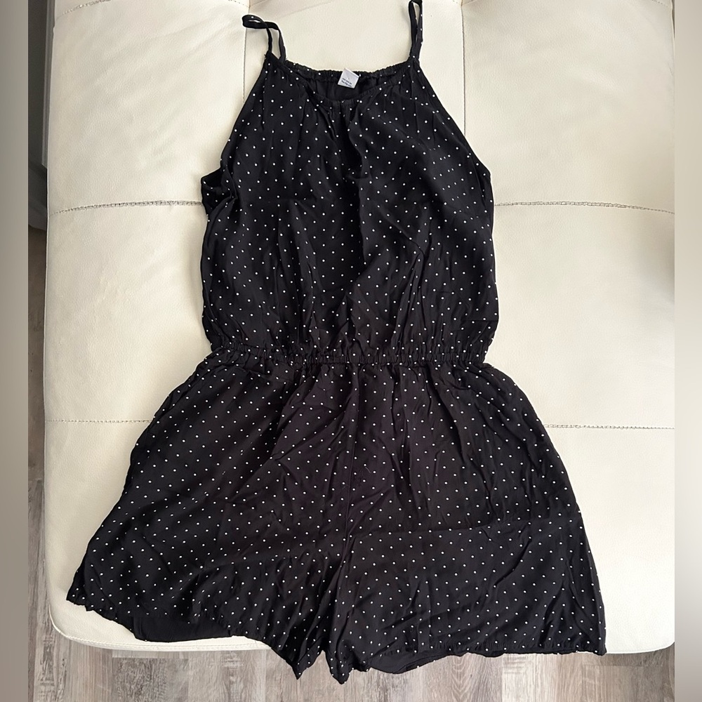 Old Navy Black Polka Dot Romper